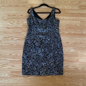 Trina Turk Black and White Sleeveless Pencil Dress